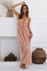 CHARLIE HOLIDAY Heidi Maxi Dress Painterly Stripe