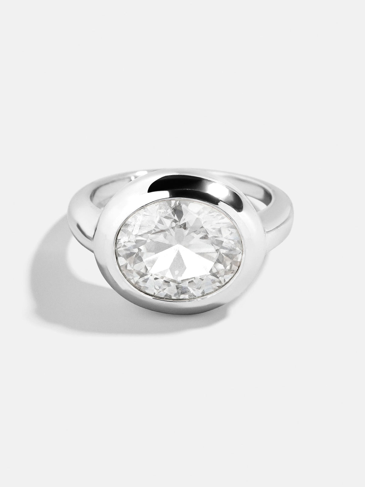 Silver Cubic Zirconia Custom Birthstone Ring - Crystal