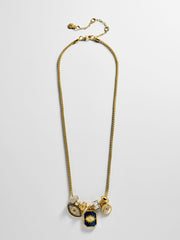 Evil Eye Charm Necklace - Lapis Evil Eye