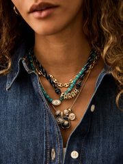 Evil Eye Charm Necklace - Lapis Evil Eye