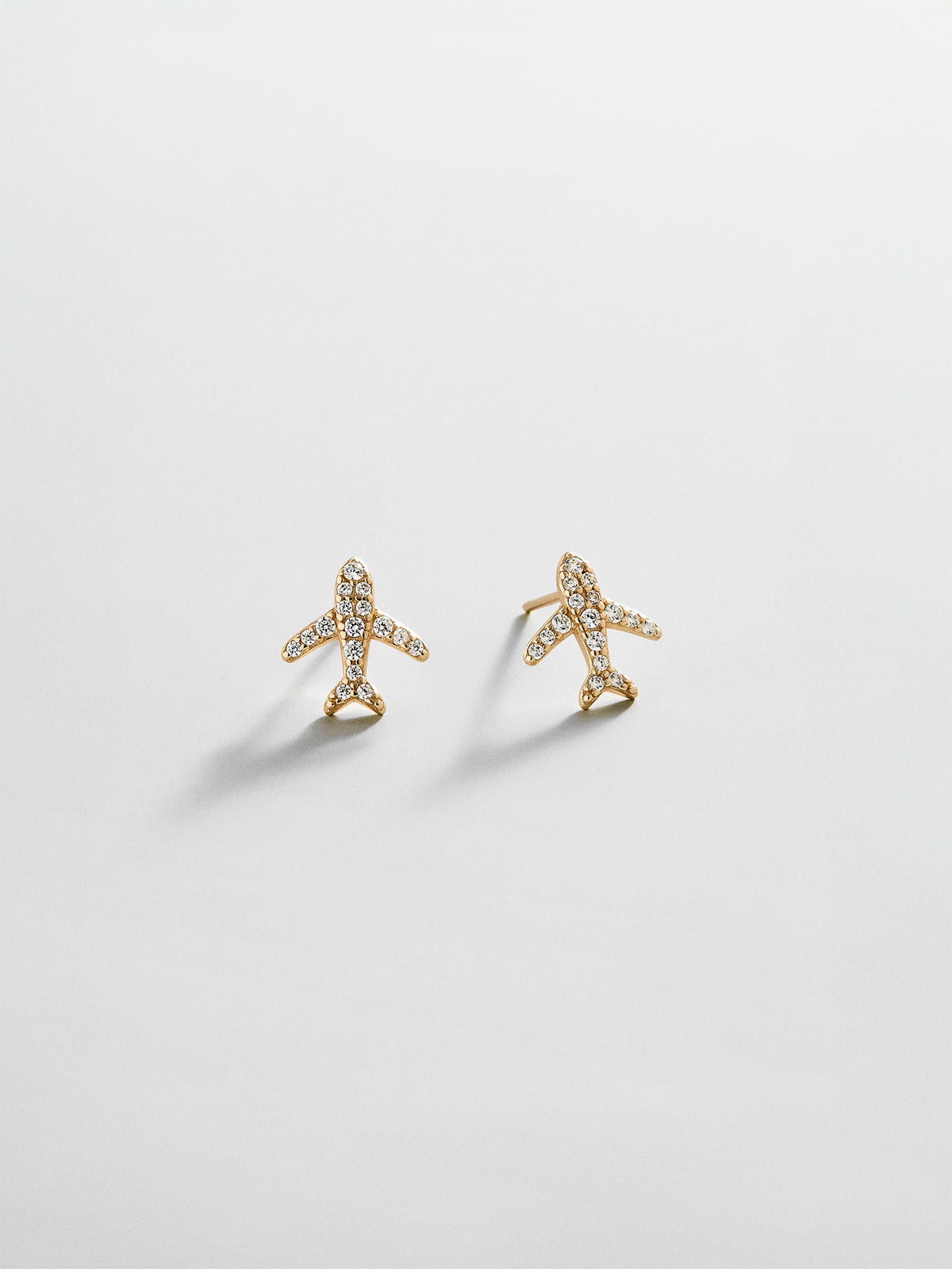 14K Gold Just For Fun Earrings - Airplane