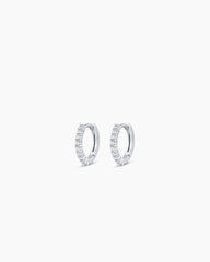 14K White Gold Diamond Pavé Huggies
