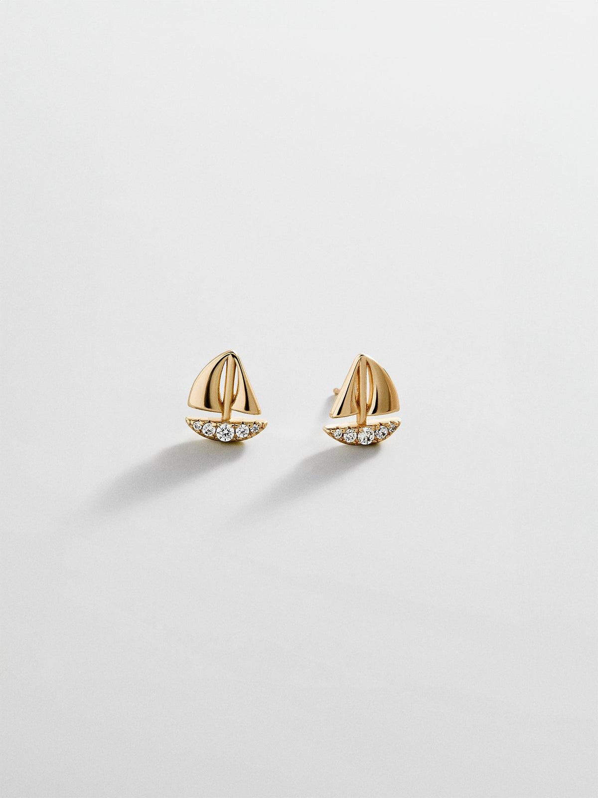14K Gold Just For Fun Earrings - Sailboat