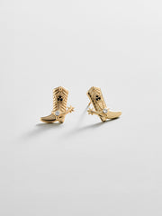 14K Gold Just For Fun Earrings - Cowboy Boot