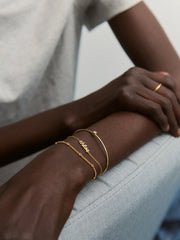 Valentina 14K Gold Cuff Bracelet - Gold Cuff, Round Stone