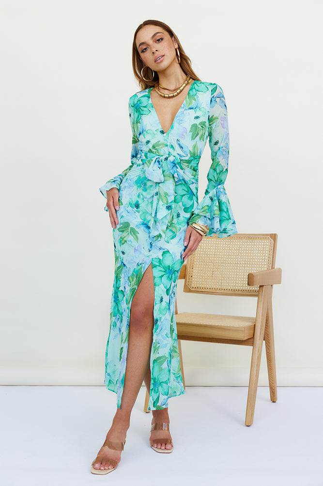 Around The Oasis Maxi Dress Green