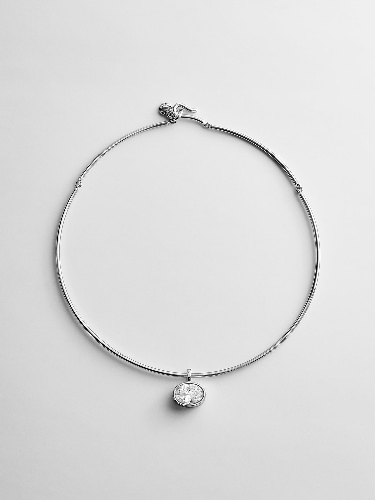 Lexi Crystal Collar Necklace - Silver