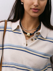 Knotty Varsity Custom Necklace - Navy Single Digit