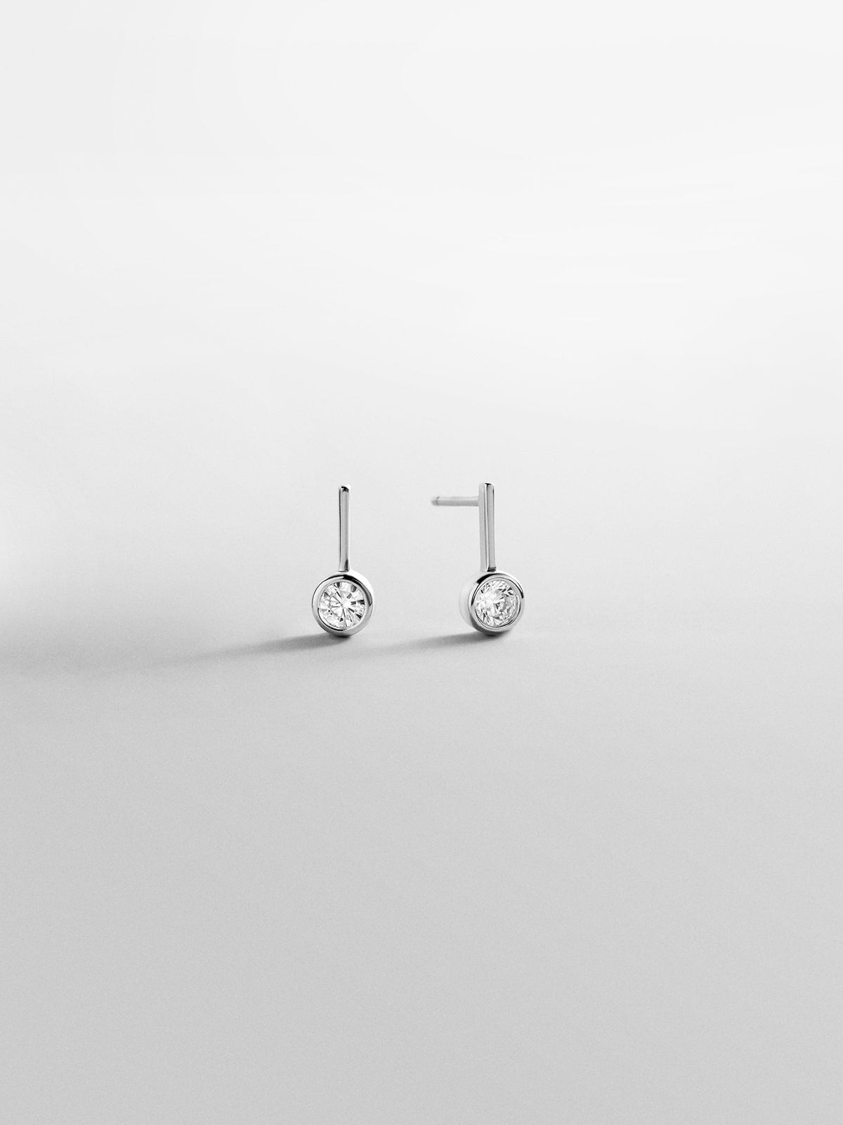 Fallon Sterling Silver Bezel Earrings - Silver