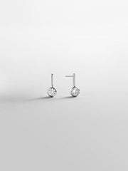 Fallon Sterling Silver Bezel Earrings - Silver