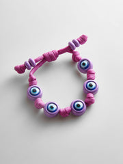 Knotty Good Eye Cord Bracelet  - Lilac