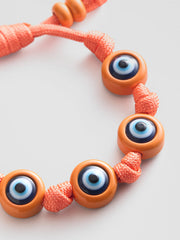 Knotty Good Eye Cord Bracelet  - Tangerine