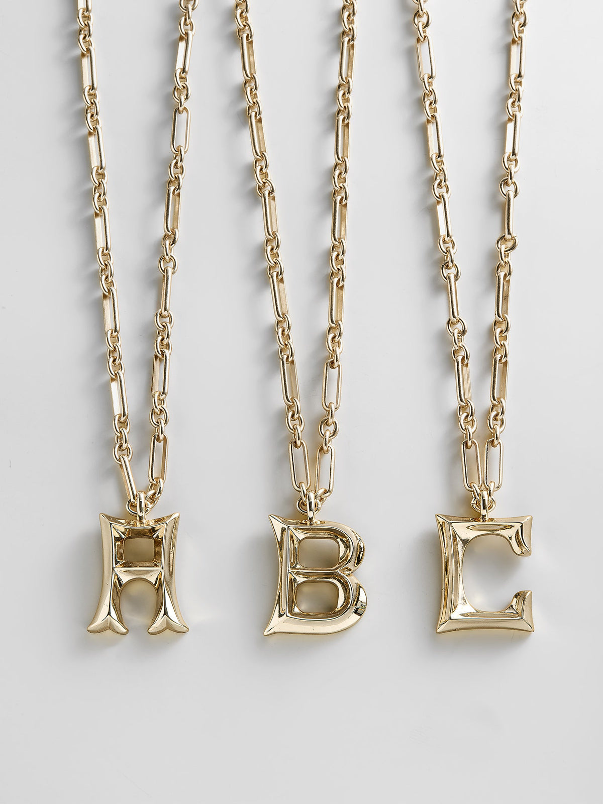 Oversized Gothic Custom Initial Necklace - Oversized Gothic Initial