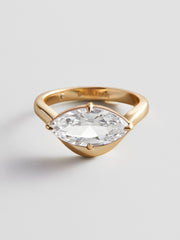 Wavy Custom Birthstone Ring - Gold