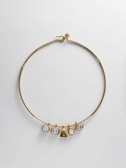 Lexi Removable Charm Custom Collar Necklace - Gold