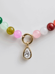 Janette Beaded Ring Necklace - Malachite
