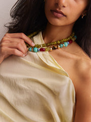 Justine Semi-Precious Beaded Necklace - Multi Bead