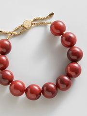 Jane Beaded Bracelet - Cherry Red Bead