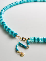 June Semi-Precious Beaded Necklace - Turquoise Bead