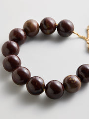 Jane Beaded Bracelet - Chocolate Brown Bead