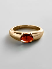 Cigar Band Custom Birthstone Ring - Gold
