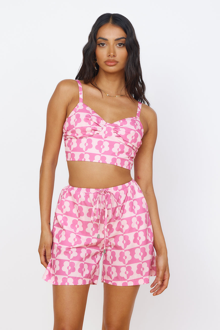 Secrets of Summer Crop Top Pink