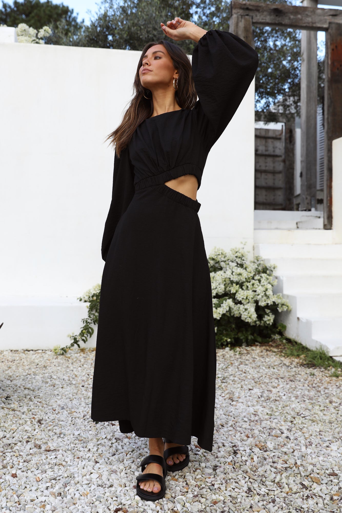 Up All Night Maxi Dress Black