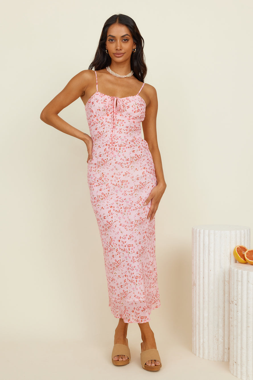 SNDYS Honolulu Maxi Dress Pink Floral