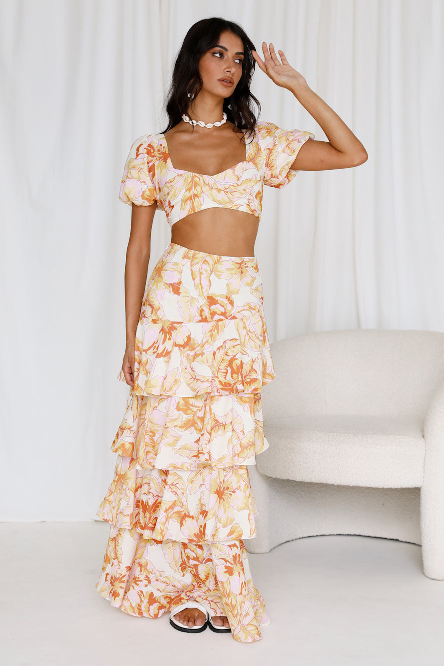 SEVEN WONDERS Tropicana Maxi Skirt Citrus Floral