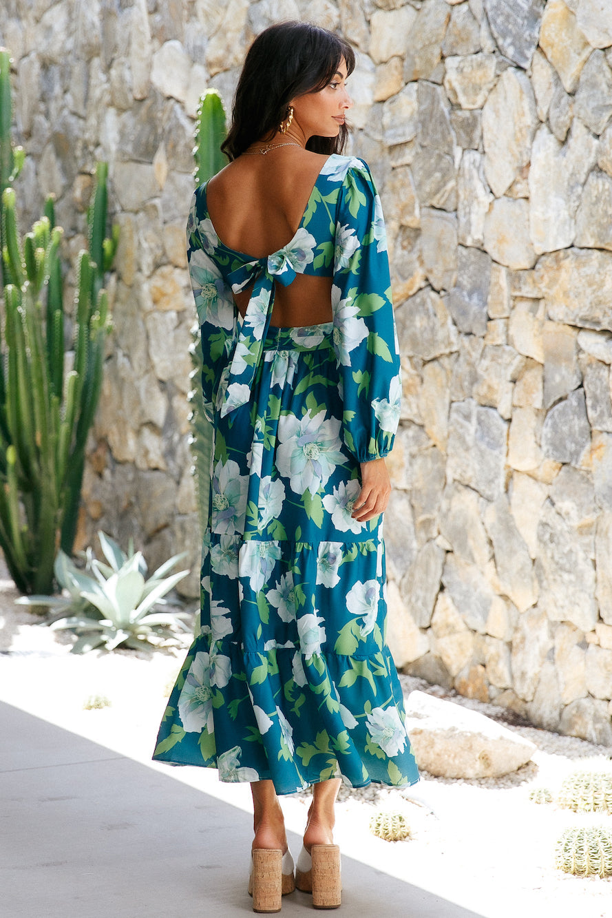 Lily Monet Maxi Dress Blue