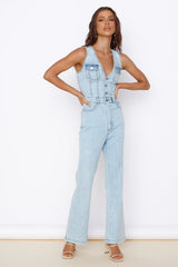 Wherever I Go Jumpsuit Blue Denim