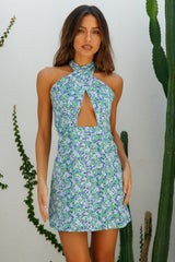 Ocean Blooms Dress Green