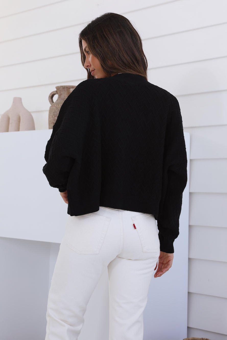 CHARLIE HOLIDAY Camila Cardigan Black