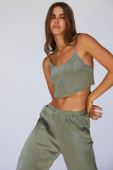 SNDYS Marta Satin Pant Khaki