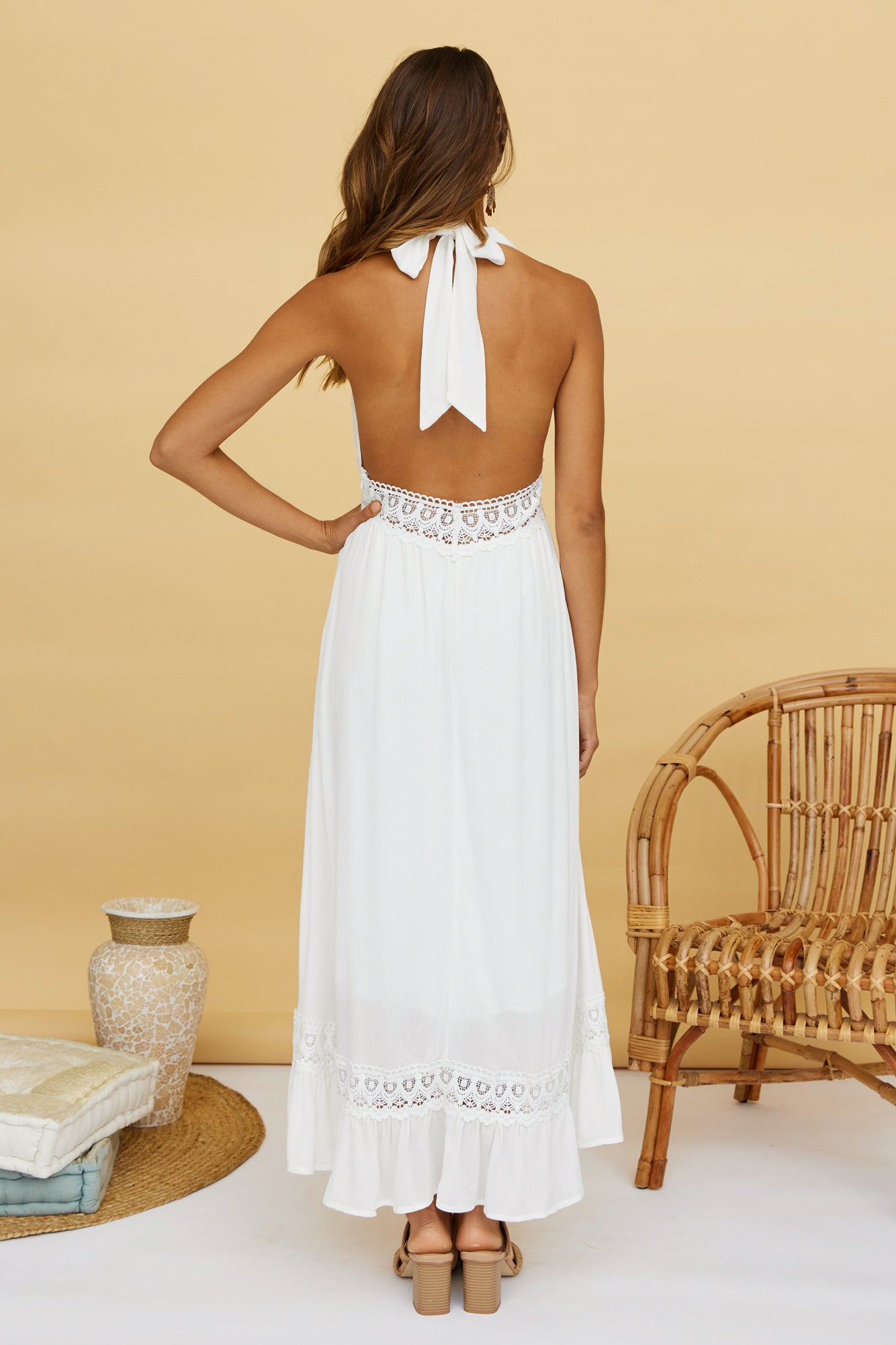 Night Orbit Maxi Dress White