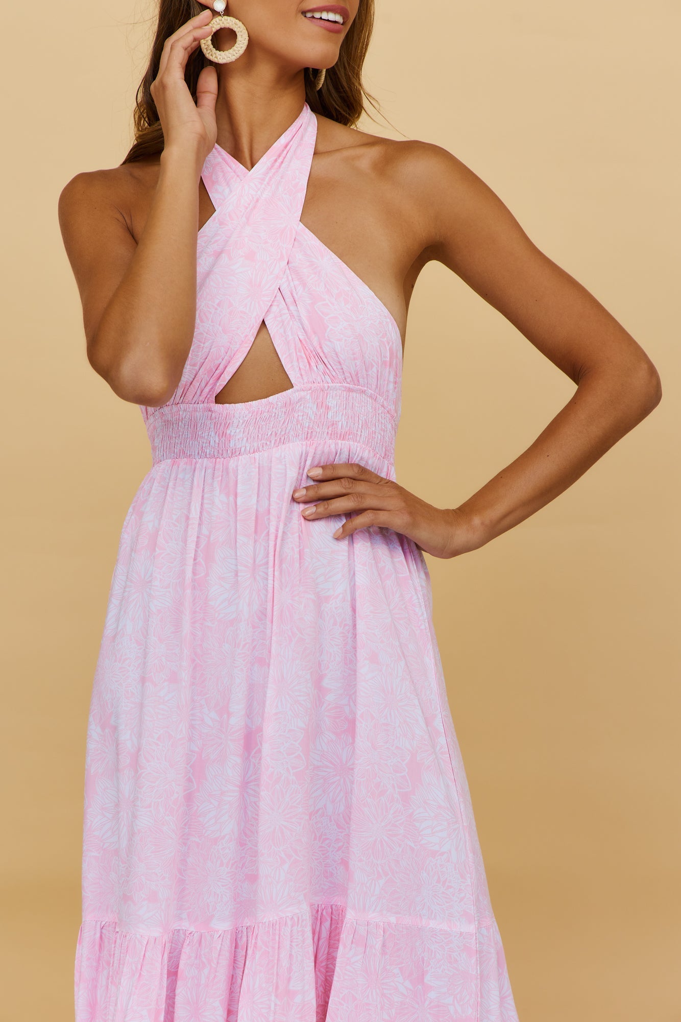 Heart Beating Maxi Dress Pink