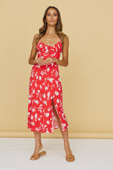 Cherry Currant Maxi Dress Red