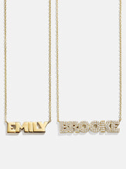 14K Gold Custom Nameplate Necklace - Bold