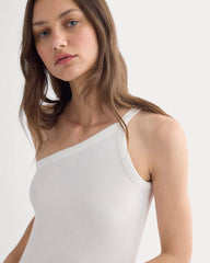 Retrosoft Cotton One-Shoulder Tank | Bone