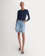 Cardigan In Pointelle | Deep Navy