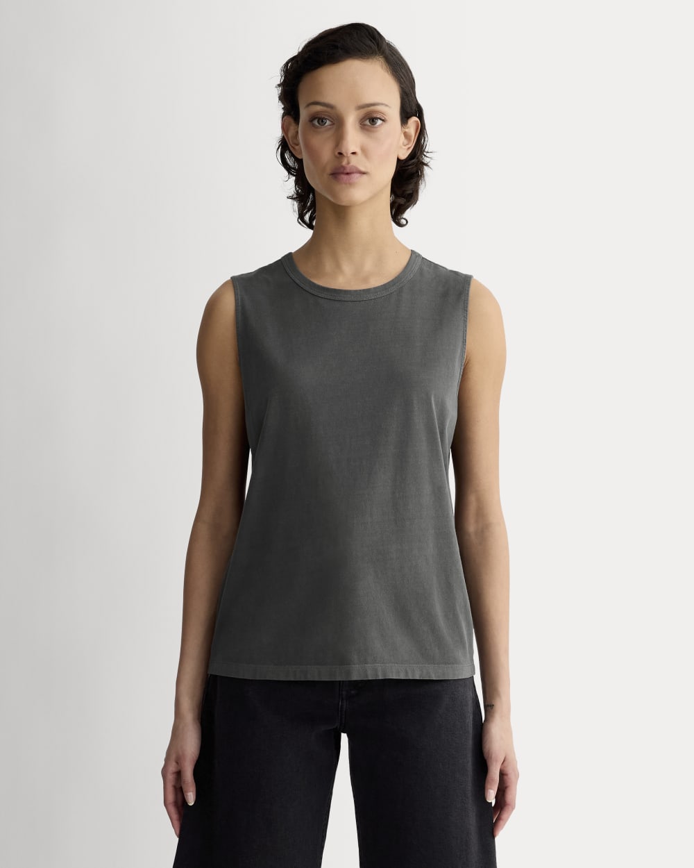 The Boyfriend Tank In Essential Cotton | Black