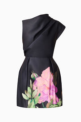 Azelie Aysmmetrical Mini Dress in Black