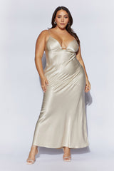 Cora Tie Back Maxi Slip Dress - Champagne