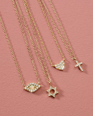 Diamond Pav Mini Heart Necklace