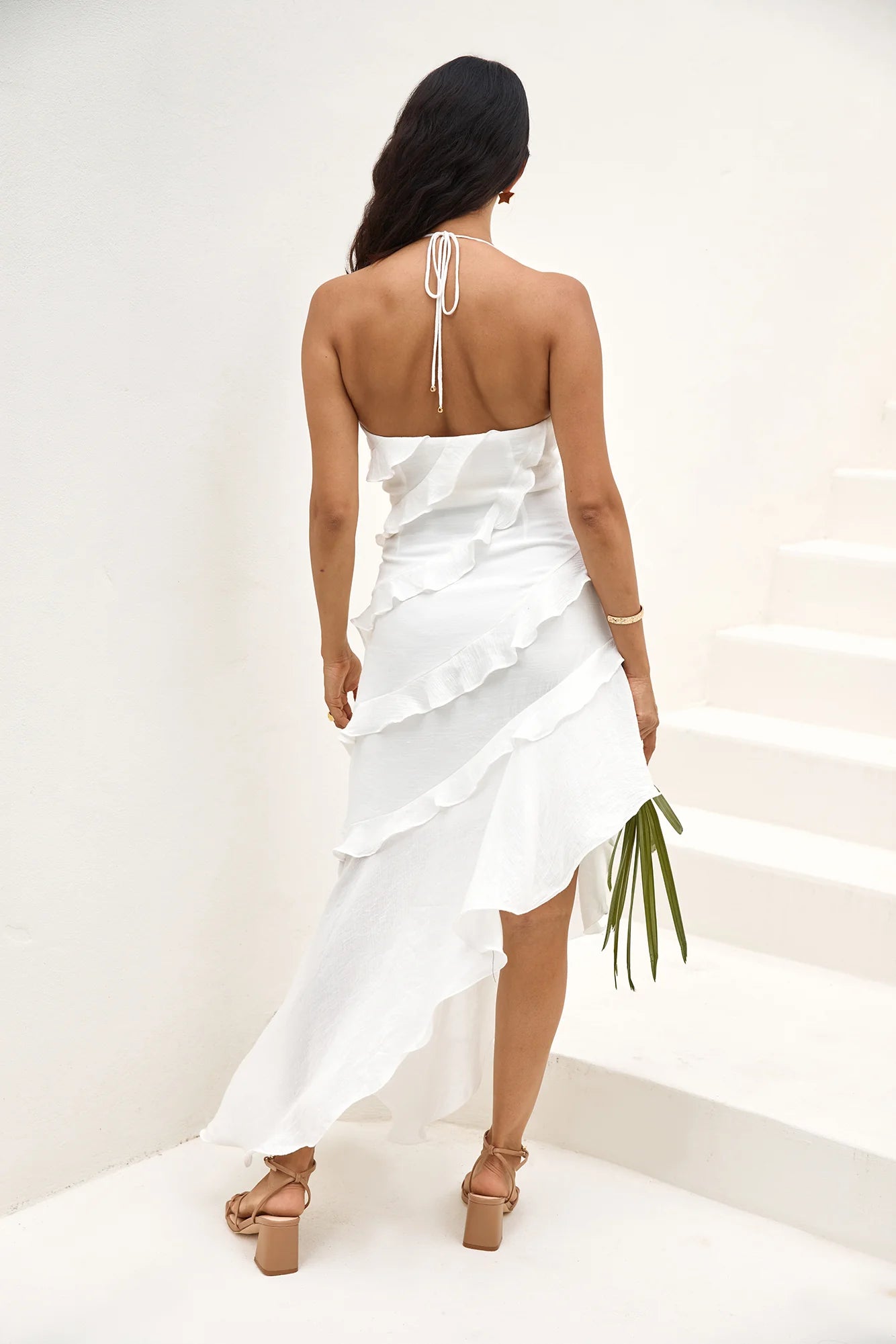 Angelic Energy Halter Maxi Dress White