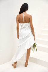 Angelic Energy Halter Maxi Dress White