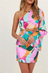 RUNAWAY THE LABEL Mariposa Drape Dress Multicolour