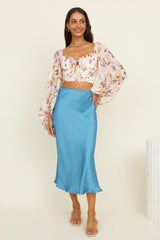 Sea Mist Maxi Skirt Blue