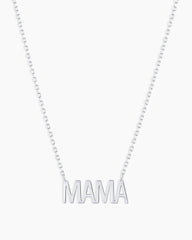 14K White Gold Mama Necklace