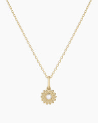 Sun Birthstone Charm Necklace